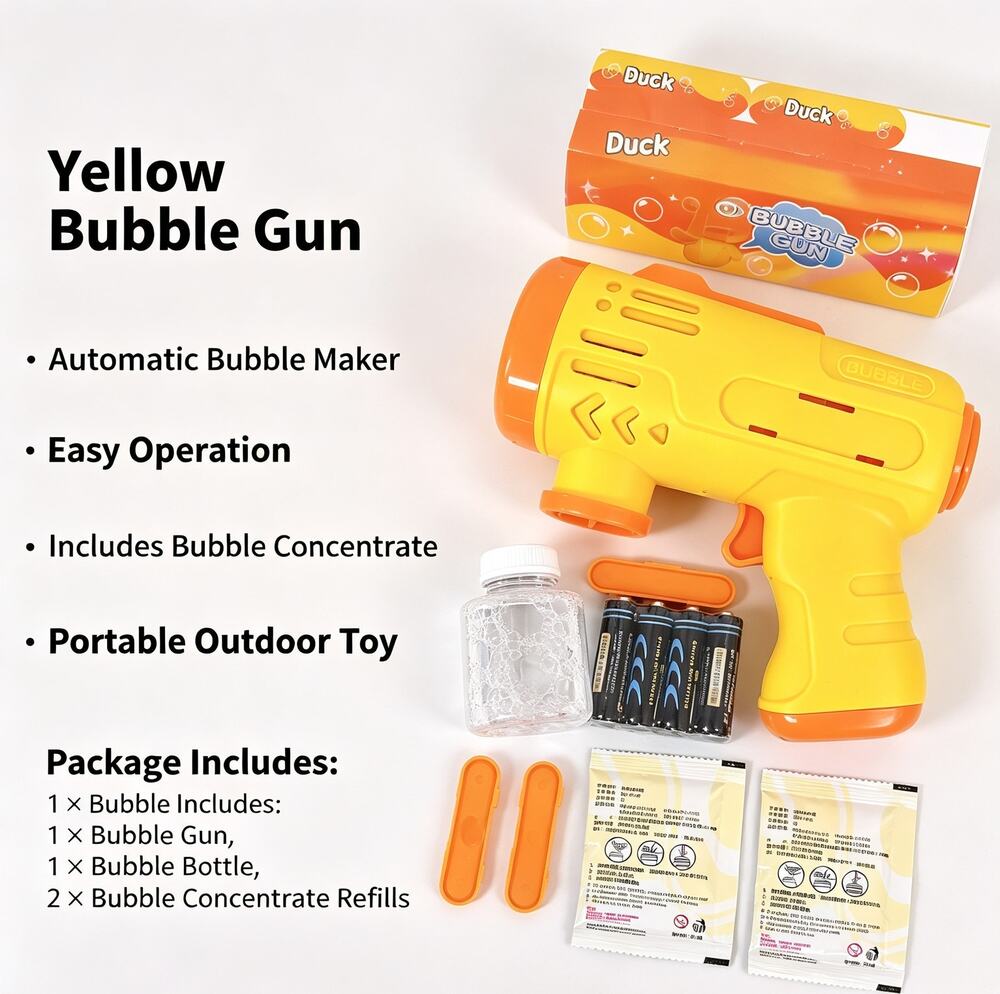 Kids Electric Bubble Gun with Bubble Solution & Stickers